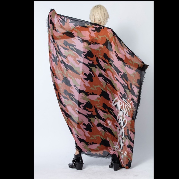 Zadig Voltaire Delta camou Jormi scarf - Picture 1 of 3